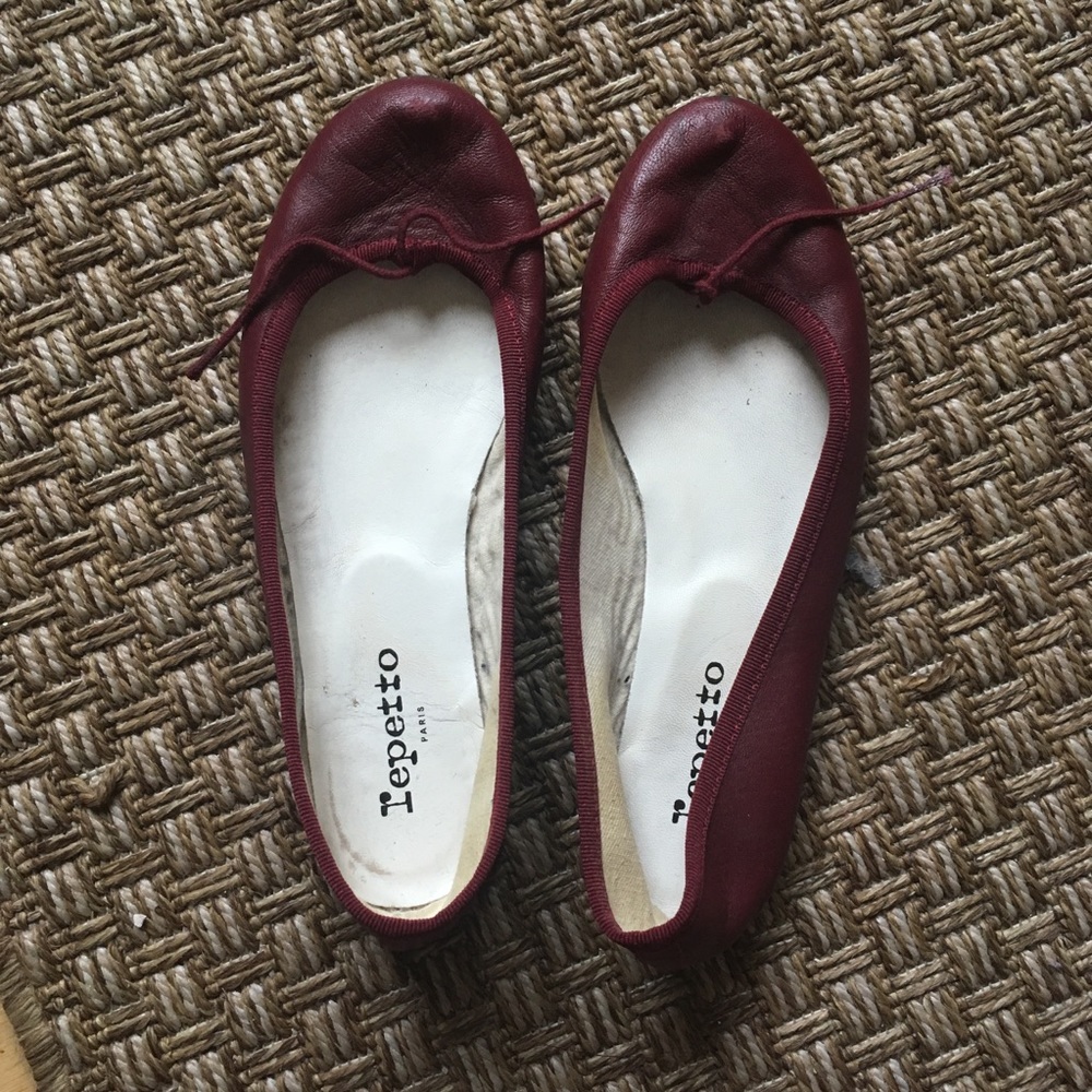 Repetto maroon leather ballet flats